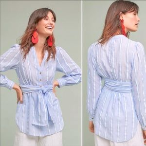 NWOT Anthropologie - South Seas belted button down
